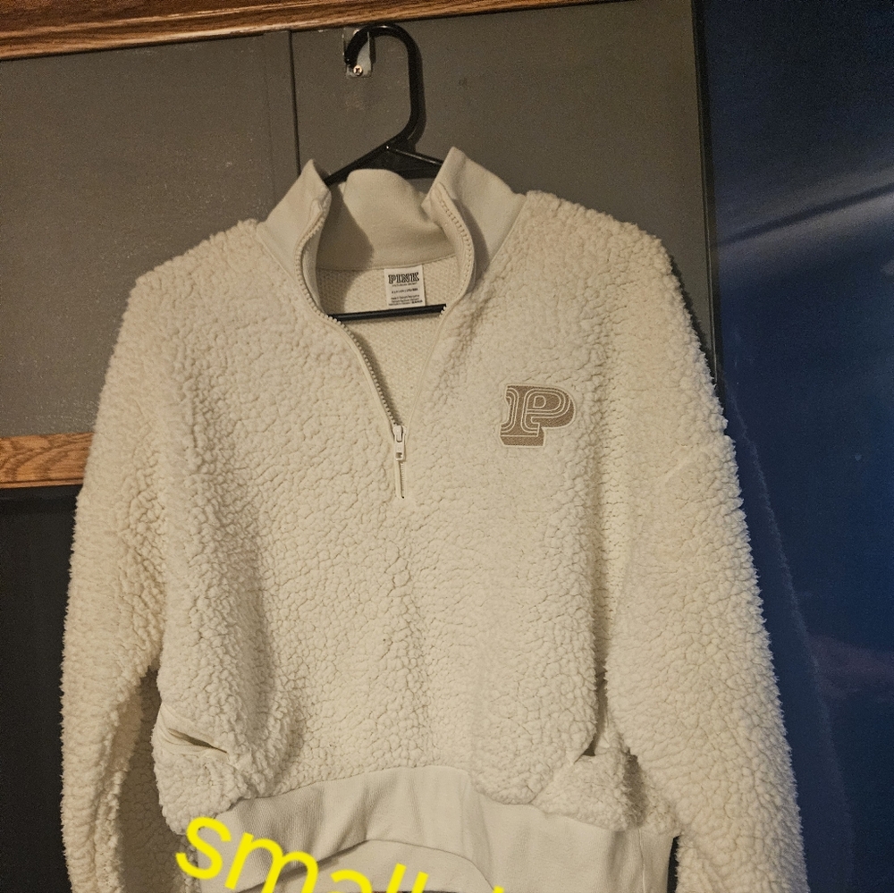 Pink sherpa pullover
